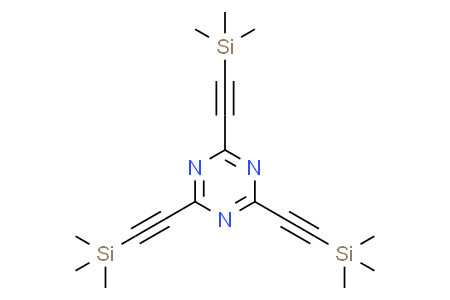 1,3,5-Triazine, 2,4,6-tris[(trimethylsilyl)ethynyl]- 2,4,6-三((三甲基甲矽烷基)乙炔基)-1,3,5-三嗪環