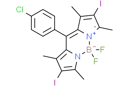 10-(4-chlorophenyl)-5,5-difluoro-2,8-diiodo-1,3,7,9-tetramethyl-5H-dipyrrolo[1,2-c:2',1'-f][1,3,2]diazaborinin-4-ium-5-uide
