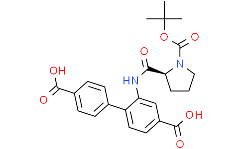 2-(1-(tert-butoxycarbonyl)pyrrolidine-2-carboxamido)-[1,1'-biphenyl]-4,4'-dicarboxylic acid