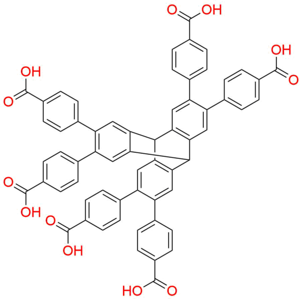 4,4',4'',4''',4'''',4'''''-(9,10-dihydro-9,10-[1,2]benzenoanthracene-2,3,6,7,14,15-hexayl)hexabenzoic acid 4,4′,4′′,4′′′,4′′′′,4′′′′′-（9,10-二氫-9,10-[1,2]苯並蒽-2,3,6,7,14,15-己基）六苯甲酸