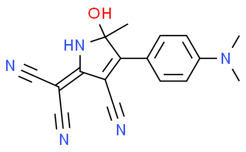 2-(3-cyano-4-(4-(dimethylamino)phenyl)-5-hydroxy-5-methyl-1,5-dihydro-2H-pyrrol-2-ylidene)malononitrile