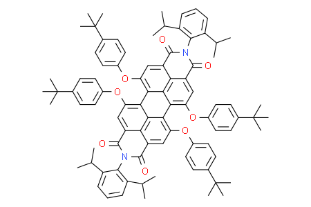 1,6,7,12-Tetrakis(4-tert-butylphenoxy)-N,N'-bis(2,6-diisopropylphenyl)- 3,4,9,10-perylenetetracarboxylic Diimide 1,6,7,12-四(4-叔丁苯氧基)-N,N'-二(2,6-二異丙基苯基)-3,4,9,10-苝二酰亞胺