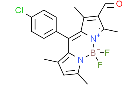 10-(4-chlorophenyl)-5,5-difluoro-2-formyl-1,3,7,9-tetramethyl-5H-dipyrrolo[1,2-c:2',1'-f][1,3,2]diazaborinin-4-ium-5-uide