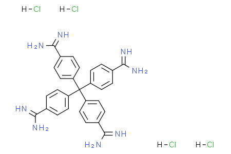 4-[tris(4-carbamimidoylphenyl)methyl]benzenecarboximidamide;tetrahydrochloride