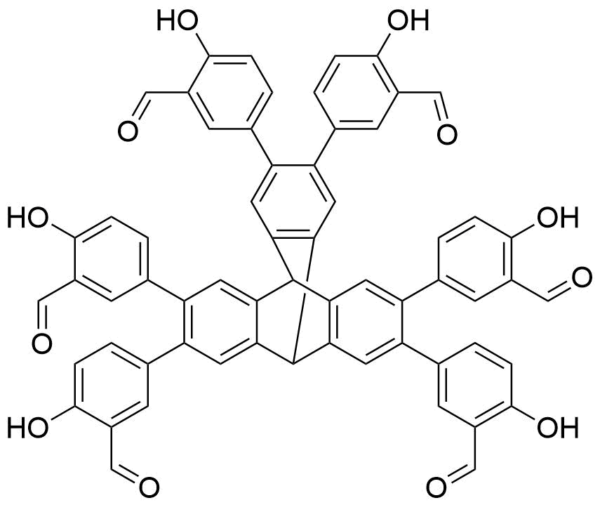 Benzaldehyde, 3,​3',​3'',​3''',​3'''',​3'''''-​(9,​10-​dihydro-​9,​10[1',​2']​-​benzenoanthracene-​2,​3,​6,​7,​14,​15-​hexayl)​hexakis[6-​hydroxy-