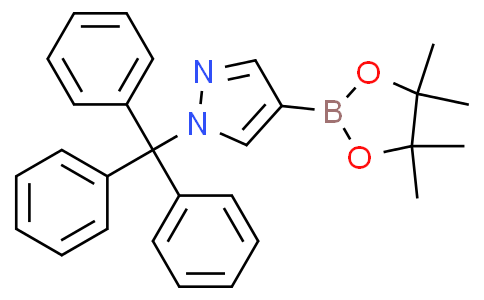 4-(4,4,5,5-Tetramethyl-[1,3,2]dioxaborolan-2-yl)-1-trityl-1H-pyrazole 4-(4,4,5,5-四甲基-1,3,2-二氧雜硼烷-2-基)-1-三苯甲遊基-1H-吡唑