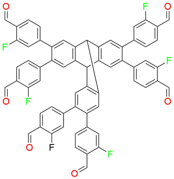 4,4',4'',4''',4'''',4'''''-(9,10-dihydro-9,10-[1,2]benzenoanthracene-2,3,6,7,14,15-hexayl)hexakis(2-fluorobenzaldehyde)