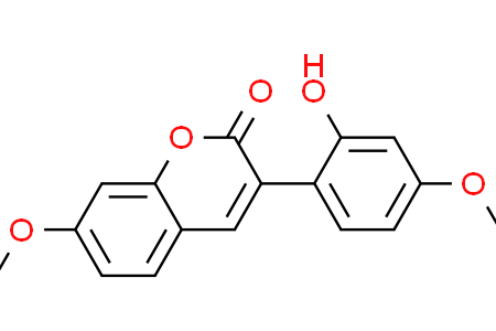 2H-1-Benzopyran-2-one, 3-(2-hydroxy-4-methoxyphenyl)-7-methoxy-